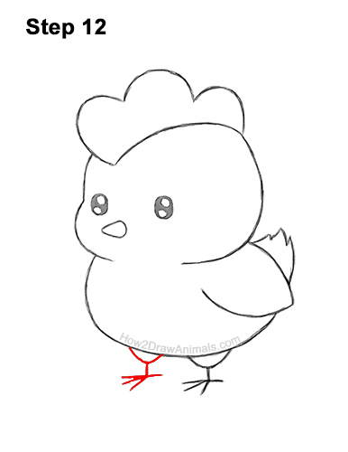 Draw a Cute Cartoon Chicken 12 How to Draw Cute Cartoon Chicken Chibi Kawaii 12
