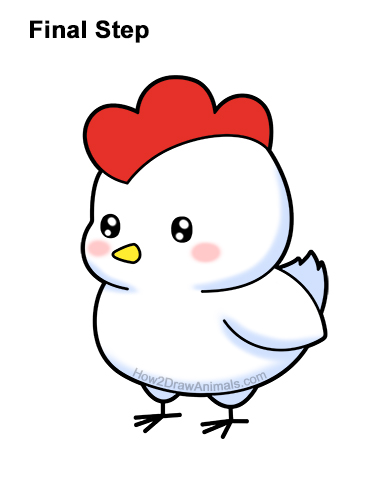 Draw a Cute Cartoon Chicken How to Draw Cute Cartoon Chicken Chibi Kawaii