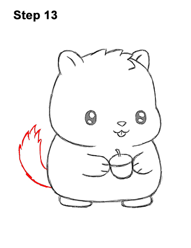 How to Draw Cute Cartoon Chipmunk 13