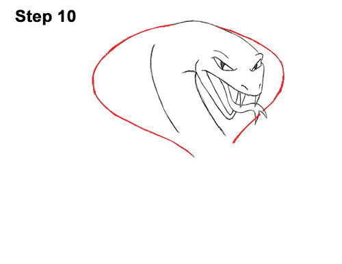 Draw Cartoon Mean Angry Cobra Snake 0