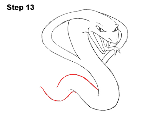 Draw Cartoon Cobra Snake 13 Draw Cartoon Mean Angry Cobra Snake 13