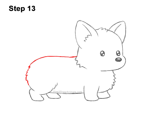 Draw a Cute Cartoon Welsh Corgi Puppy Dog 13 How to Draw Cute Cartoon Corgi Puppy Dog Chibi Kawaii 13