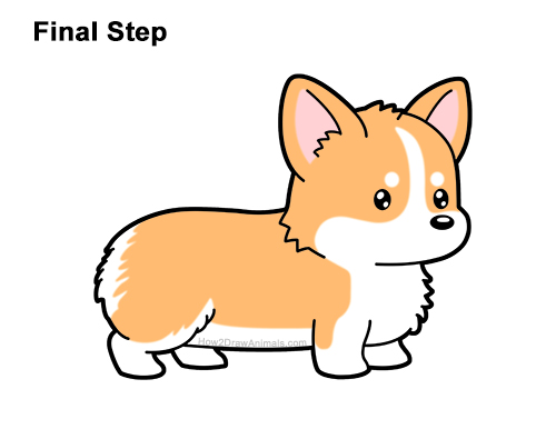 Draw a Cute Cartoon Welsh Corgi Puppy Dog How to Draw Cute Cartoon Corgi Puppy Dog Chibi Kawaii