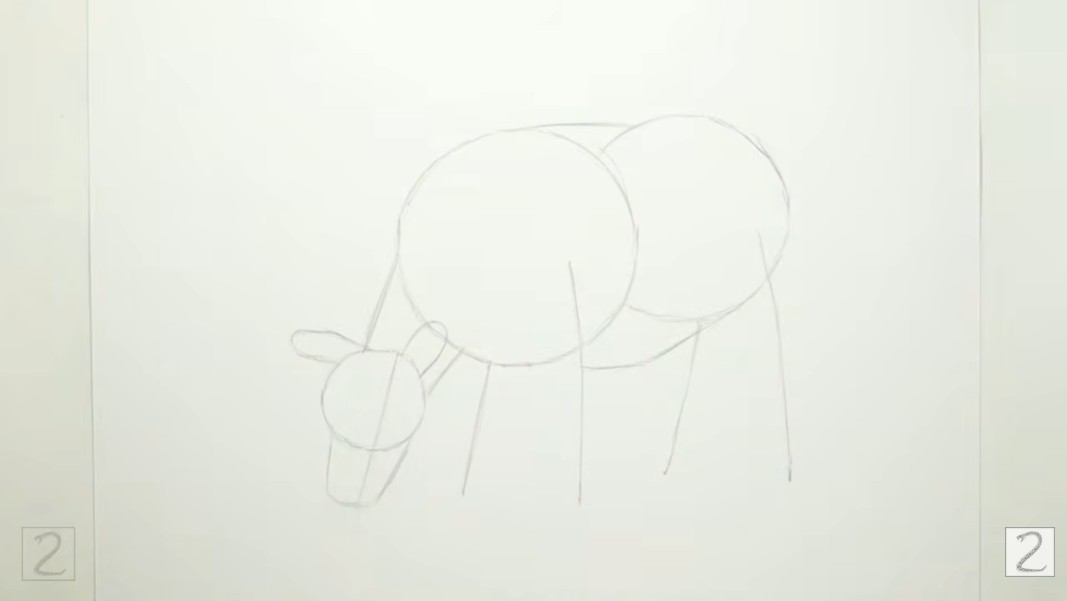 Draw Cow Initial Guidelines Sketch How to Draw a Cow Initial Guidelines Sketch