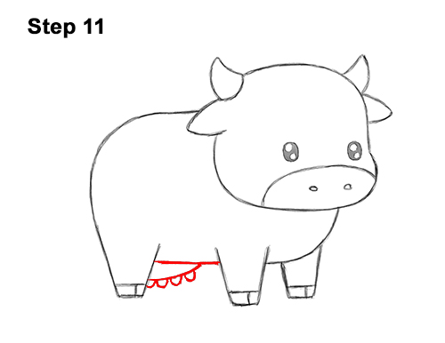 How to Draw Cute Cartoon Cow Chibi Kawaii 11
