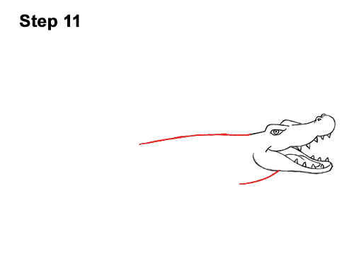 Draw a Cartoon Crocodile Alligator 11 How to Draw Angry Cartoon Crocodile Alligator Smile 11