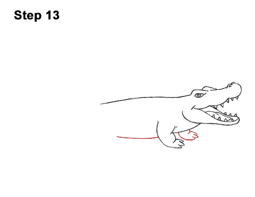 Draw a Cartoon Crocodile Alligator 13 How to Draw Angry Cartoon Crocodile Alligator Smile 13