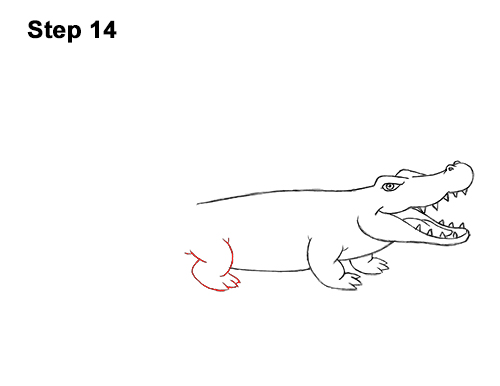 Draw a Cartoon Crocodile Alligator 14 How to Draw Angry Cartoon Crocodile Alligator Smile 14