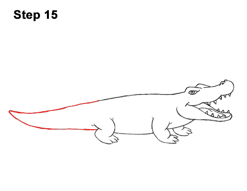 Draw a Cartoon Crocodile Alligator 15 How to Draw Angry Cartoon Crocodile Alligator Smile 15