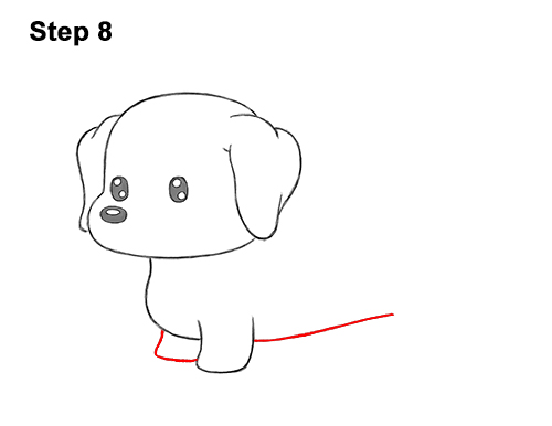 Draw a Cute Cartoon Dachshund Dog 8 How to Draw a Cute Cartoon Dachshund Wiener Puppy Dog Chibi Kawaii 8