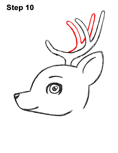 How to Draw Cute Cartoon Deer Antlers 10