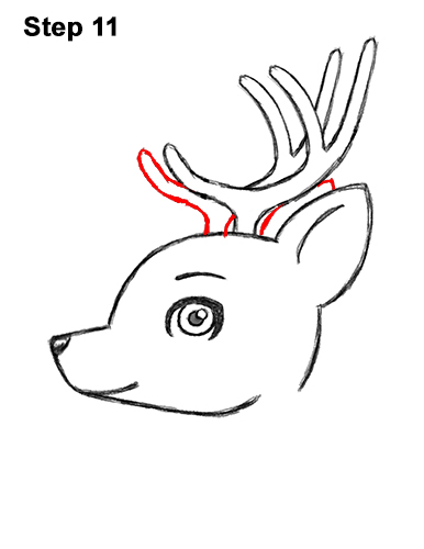 How to Draw Cute Cartoon Deer Antlers 11