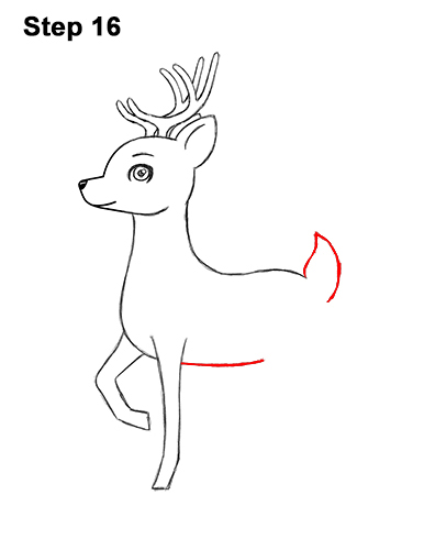How to Draw Cute Cartoon Deer Antlers 16