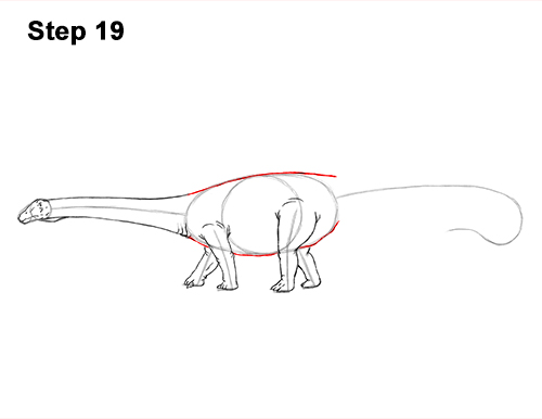 How to Draw Dinosaur Diplodocus Sauropod 19