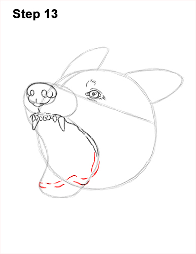 Draw German Shepherd Dog Barking 13 How to Draw Angry German Shepherd Dog Barking Head Detail 13