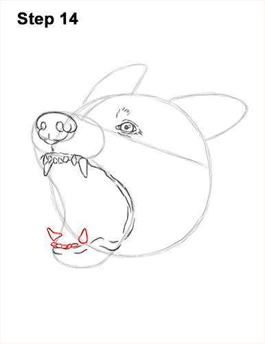 Draw German Shepherd Dog Barking 14 How to Draw Angry German Shepherd Dog Barking Head Detail 14