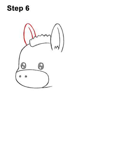 Draw a Cute Cartoon Donkey 6 How to Draw Cute Cartoon Donkey Chibi Kawaii 6