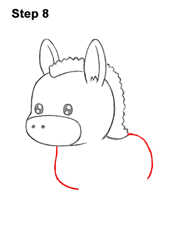 Draw a Cute Cartoon Donkey 8 How to Draw Cute Cartoon Donkey Chibi Kawaii 8