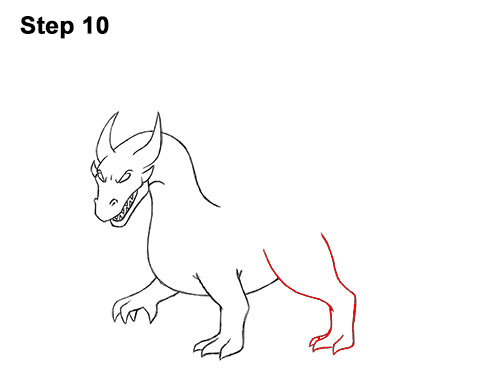 How to Draw Cool Angry Mean Cartoon Dragon 10