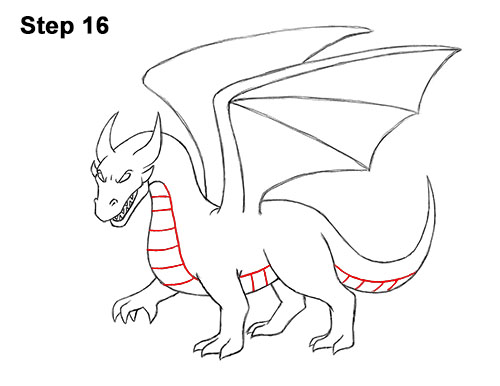 Draw a Cool Cartoon Dragon 16 How to Draw Cool Angry Mean Cartoon Dragon 16