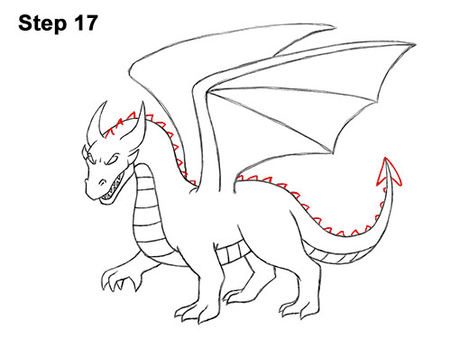 Draw a Cool Cartoon Dragon 17 How to Draw Cool Angry Mean Cartoon Dragon 17