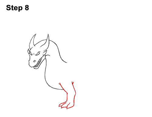 How to Draw Cool Angry Mean Cartoon Dragon 8