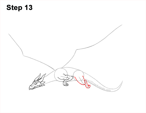 How to Draw a Dragon Flying Wings 13