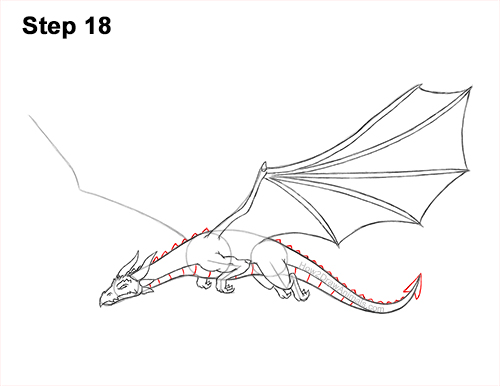 Draw a Dragon Flying Side 18 How to Draw a Dragon Flying Wings 18