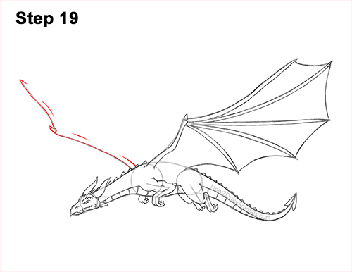 Draw a Dragon Flying Side 19 How to Draw a Dragon Flying Wings 19