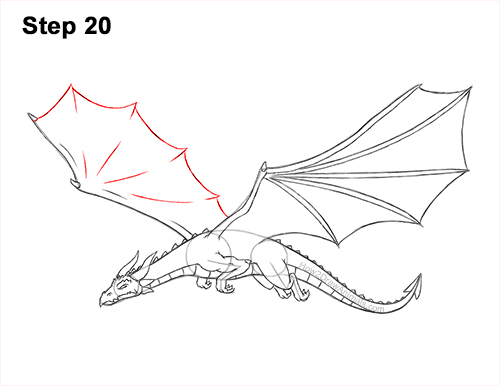 Draw a Dragon Flying Side 20 How to Draw a Dragon Flying Wings 20