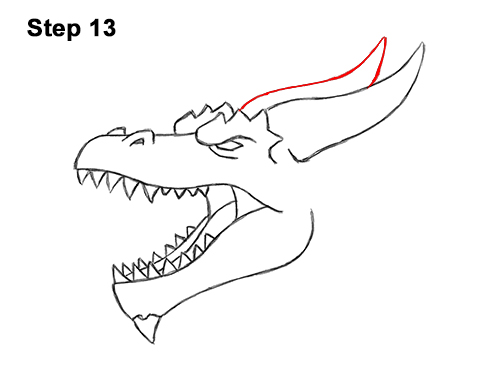 How to Draw a Dragon Head Roaring 13