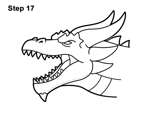 Draw Angry Cartoon Dragon Roaring 17 How to Draw a Dragon Head Roaring 17