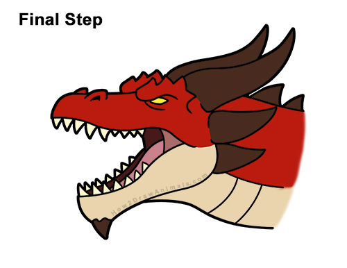 Draw Angry Cartoon Dragon Roaring How to Draw a Red Dragon Head Roaring