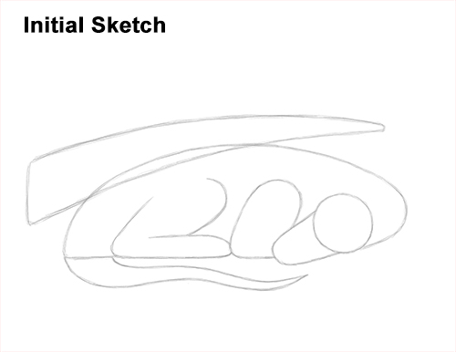 Draw Dragon Sleeping Guidelines How to Draw a Dragon Sleeping Side Guide Lines
