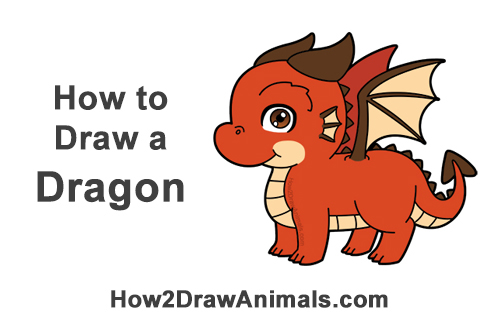 Draw a Cute Cartoon Manga Dragon How to Draw a Cute Cartoon Baby Red Dragon Chibi Kawaii