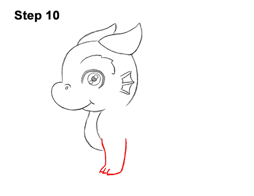 How to Draw a Cute Cartoon Baby Dragon Chibi Kawaii 10