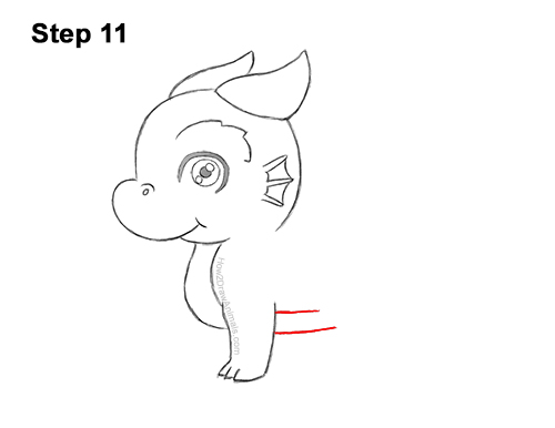 Draw a Cute Cartoon Manga Dragon 11 How to Draw a Cute Cartoon Baby Dragon Chibi Kawaii 11