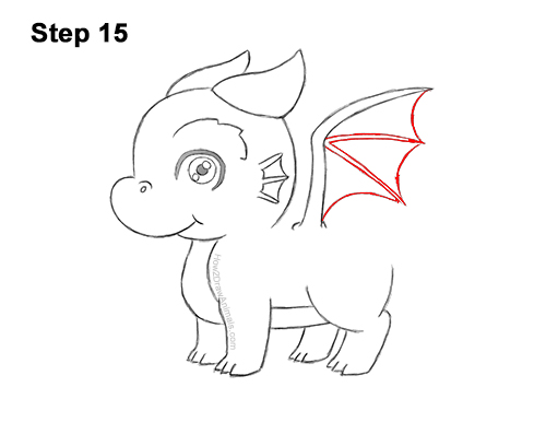 Draw a Cute Cartoon Manga Dragon 15 How to Draw a Cute Cartoon Baby Dragon Chibi Kawaii 15