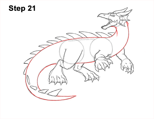 How to Draw Water Dragon Fictional 21