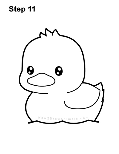 Draw a Cute Cartoon Baby Duck 11 How to Draw Cute Cartoon Duck Duckling Chibi Kawaii 11