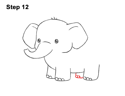 Draw a Cartoon Elephant 12 How to Draw Cute Cartoon Elephant Chibi 12