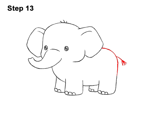 Draw a Cartoon Elephant 13 How to Draw Cute Cartoon Elephant Chibi 13