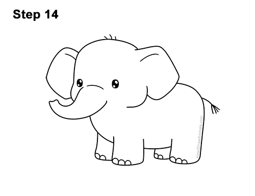 Draw a Cartoon Elephant 14 How to Draw Cute Cartoon Elephant Chibi 14