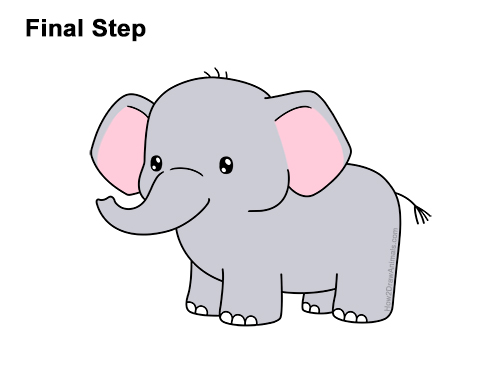Draw a Cartoon Elephant How to Draw Cute Cartoon Elephant Chibi