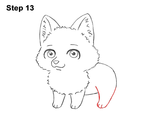 Draw Cute Cartoon Red Fox Chibi Little Mini 13