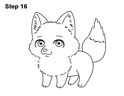 Draw Cute Cartoon Fox 16 Draw Cute Cartoon Red Fox Chibi Little Mini 16