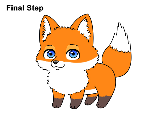 Draw Cute Cartoon Fox Draw Cute Cartoon Red Fox Chibi Little Mini
