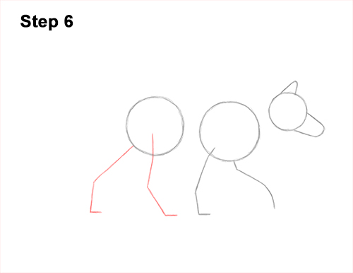 How to Draw a Red Fox Walking Side View 6