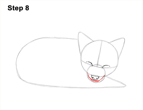 How to Draw Cute Red Fox Sleeping Asleep 8
