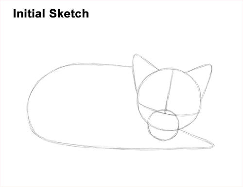 How to Draw Cute Red Fox Sleeping Asleep Guide Lines